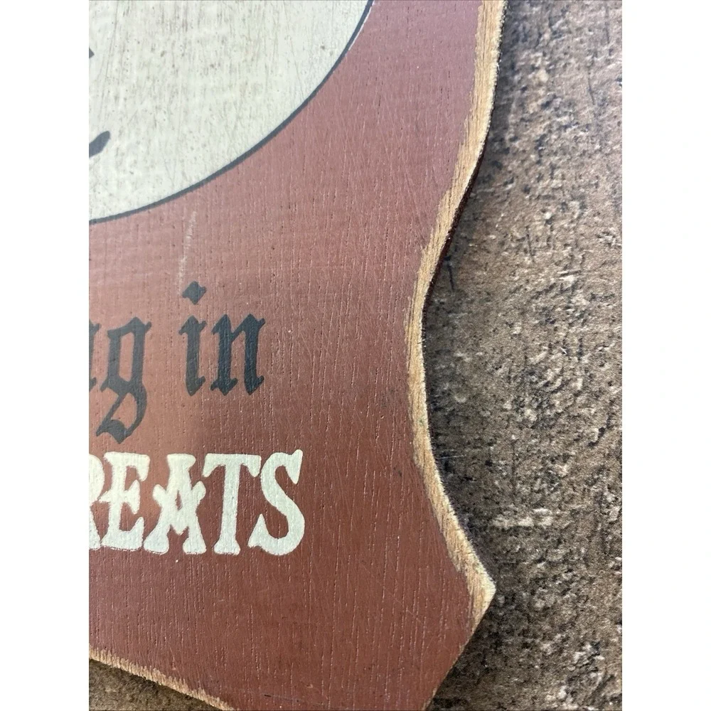 Sign Wall Decor Wood Halloween wicked witch tricks and treats bat Cat Moon‎